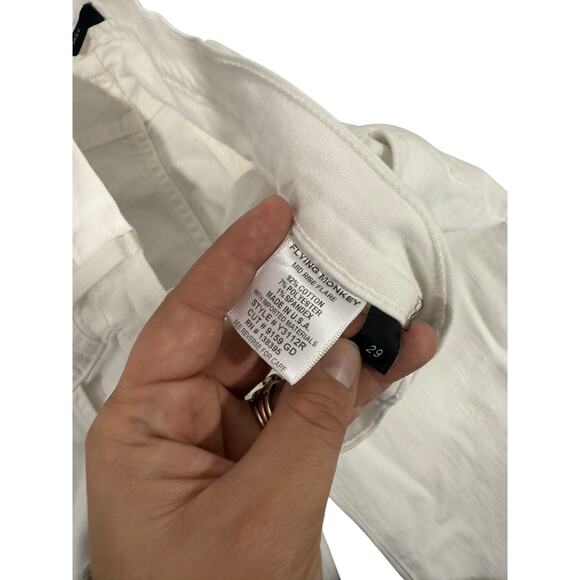 Flying Monkey Denim Stretch White Flare Jeans Women’s Size 29 - Picture 4 of 7